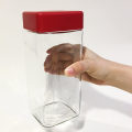 High Quality Hot Sale Square Glass Storage Bottle Portable Household Square Clear Glass Bottle